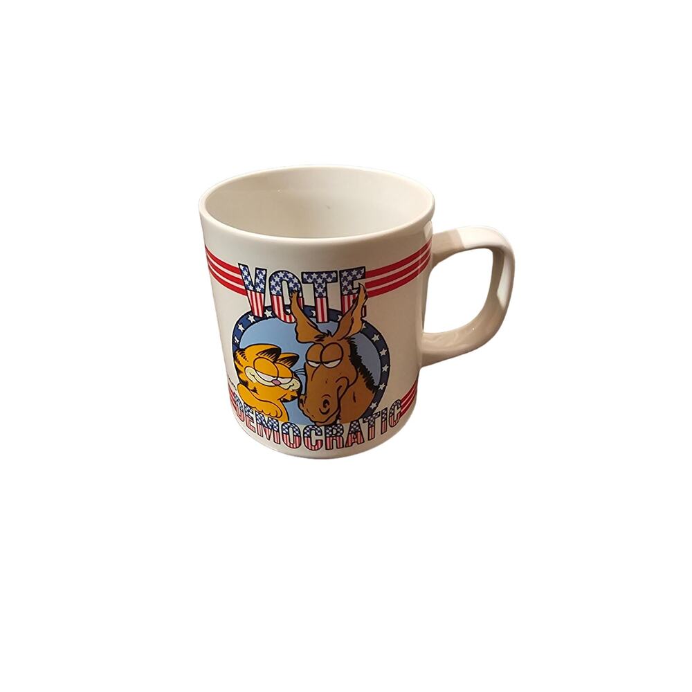 Vintage 1978 Vote Democrat‎ Garfield Enesco Mug